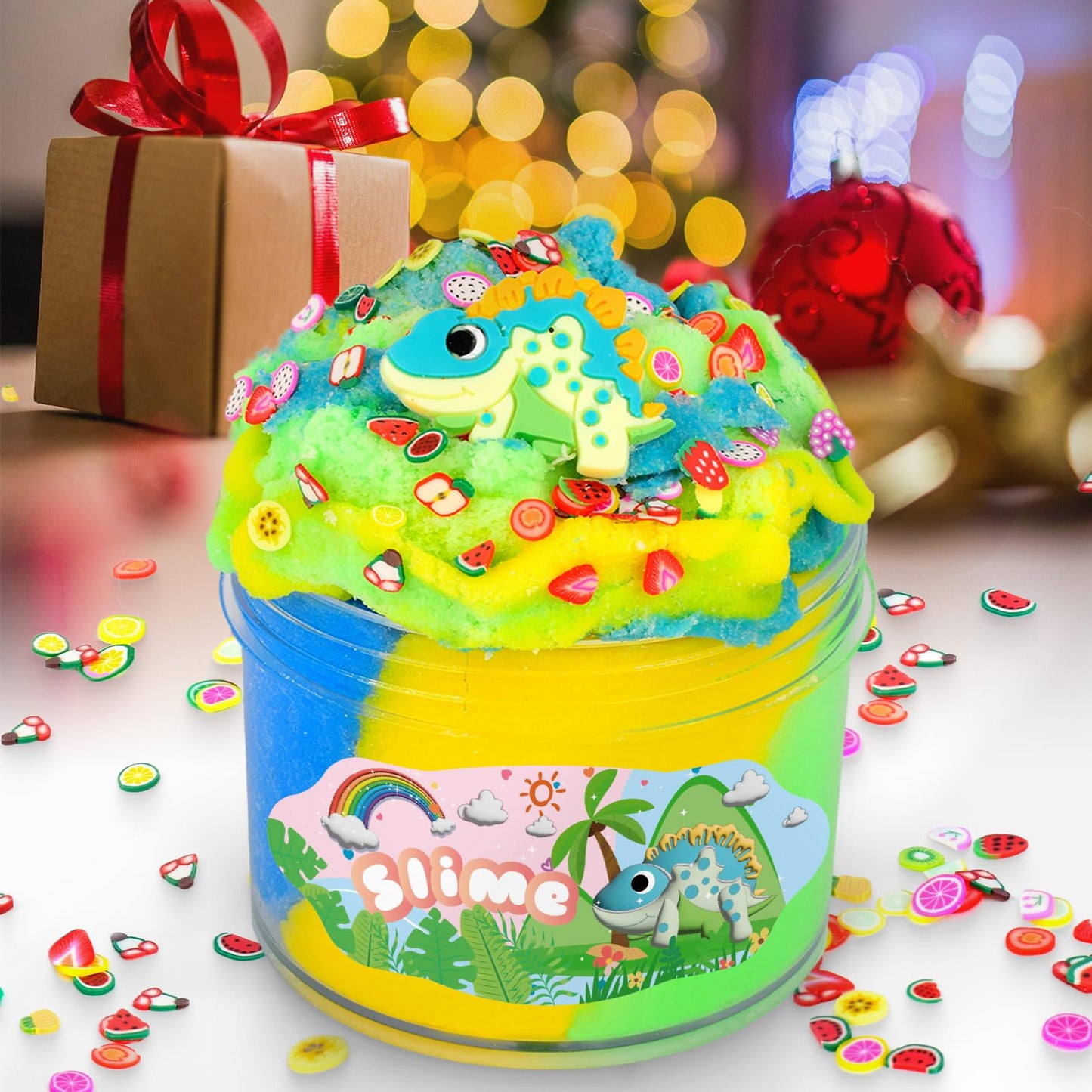 200ML Cloud Slime Dinosaur Snow Mixed Color for Kids Party Favors, Girls Boys Scented 7OZ Stress Relief DIY Toy