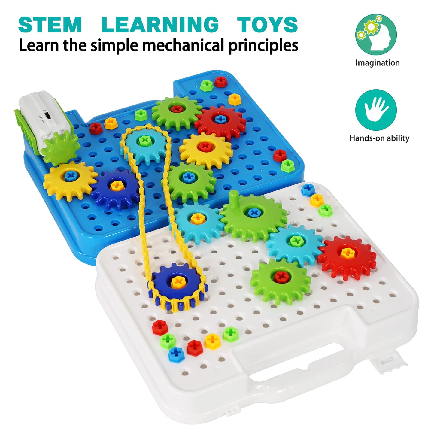Iiromeci Gears Toys For Kids Ages 4-8, Stem Educational Construction Toys, Super Building Toy Set For Boys And Girls, Engineerin