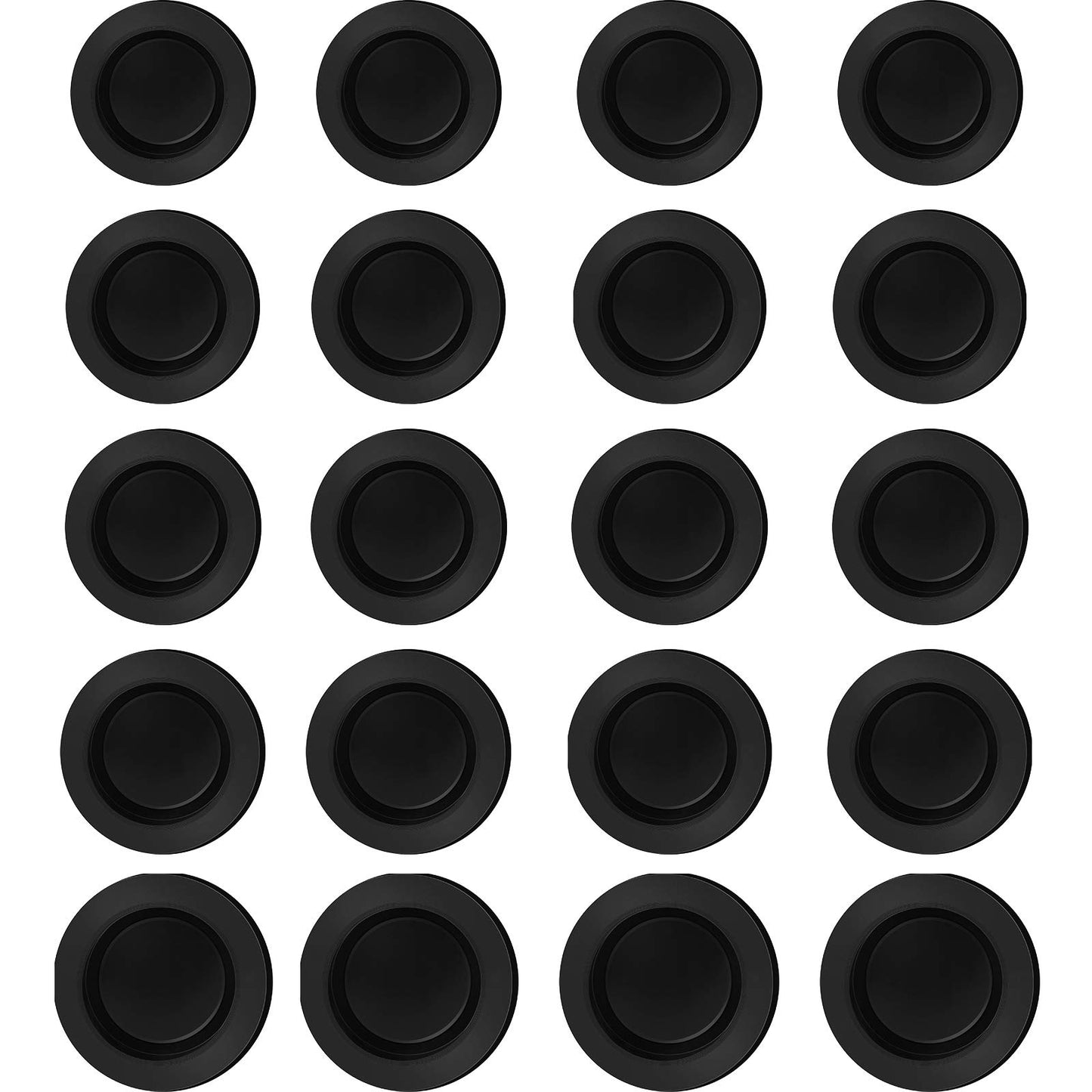 Boao 20 Pieces Piggy Bank Stopper Replacement Piggy Bank Plugs Bulk Rubber Saving Box Stopper(5 Sizes,Black)