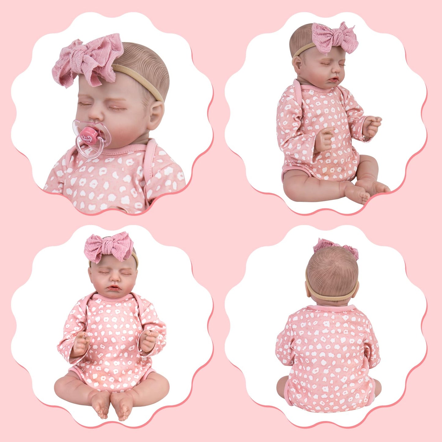 Aori Reborn Baby Dolls Clothes 20 inch Floral Printed Outfit Set for 17-20 Inch Reborn Doll Newborn Girl