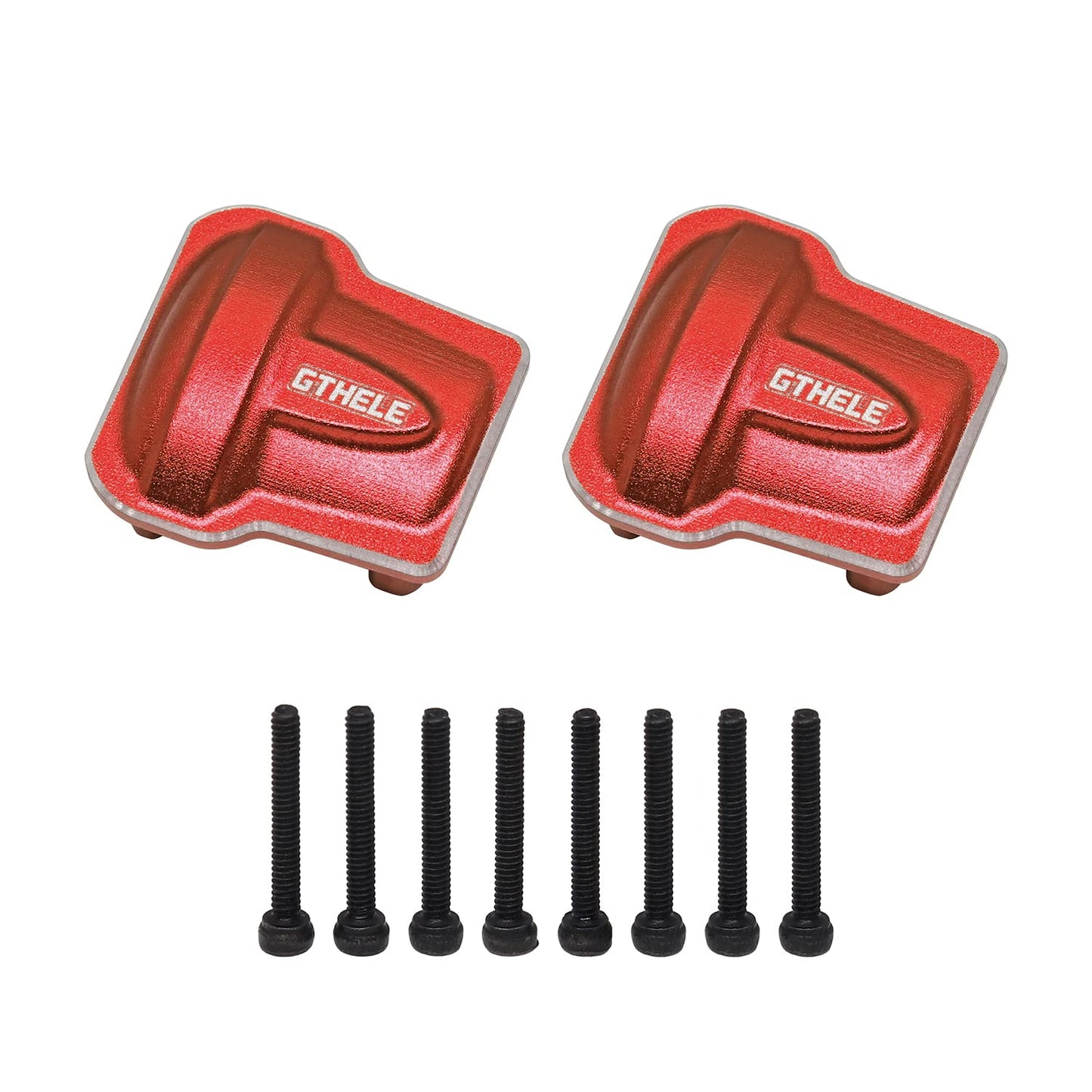 GTHELE Aluminum Diff Cover Front&Rear Bridge Axle Cover for Traxxas 1/18 TRX4M Upgrade Parts RC Crawler Car (Red)