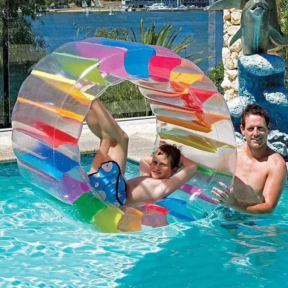 Kurala 47 Inflatable Water Wheel Pool Float, Giant Roller Float, Colorful Pool Toy Children Swimming Pools