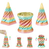 3PCS Impossible Cone 3D Printed Spiral Cone Fidget Toys Impossible Pyramid Passthrough Sculpture Stress Relieving Toys for mature-themeds and Kids Stocking Filler White Elephant Gifts (Candy Color-2)
