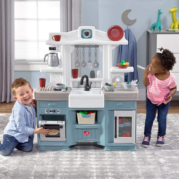 Step2 Timeless Trends Kids Kitchen Playset, Indoor/Outdoor Kitchenette, Interactive Play with Lights and Sounds, Made of Durable