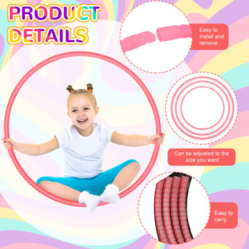 Shappy 6 Pcs Exercise Hoop Detachable Adjustable Plastic Toy Playground Toys Colored Hoop Circles for Teens Games Gymnastics Dog
