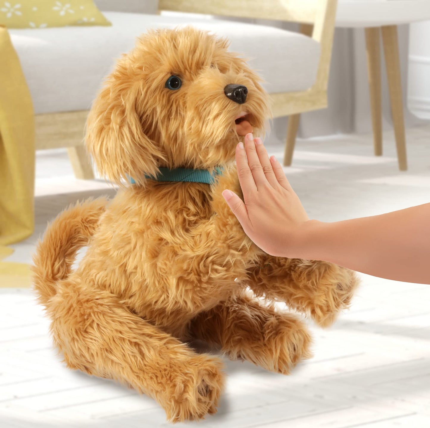 Sky Rocket My Fuzzy Friend Moji Interactive Labradoodle - Plush Interactive Dog Toy For Boys And Girls, Loveable And Lifelike Co
