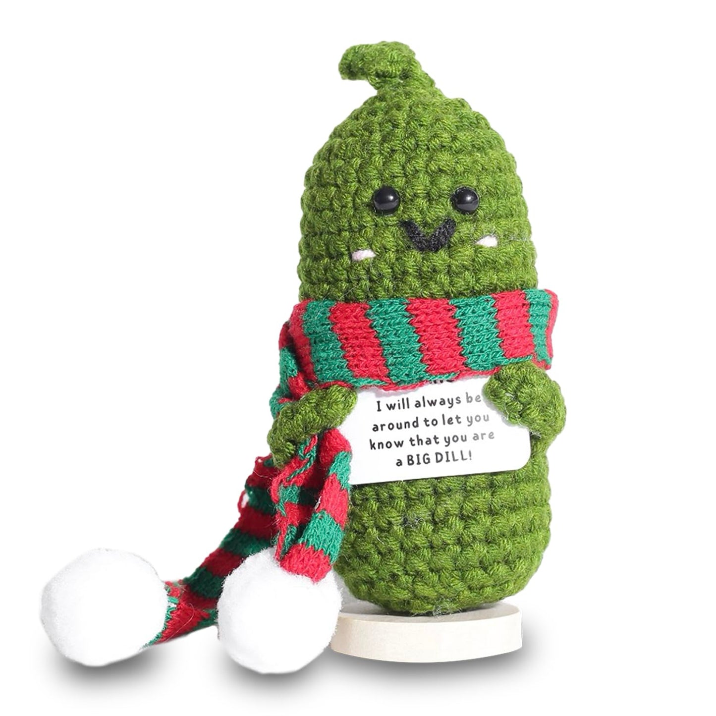 Ruifengsheng Emotional Support Pickle, Handmade Emotional Pickled Cucumber Gift With Positive Card Creative Cute Wool Inspiratio