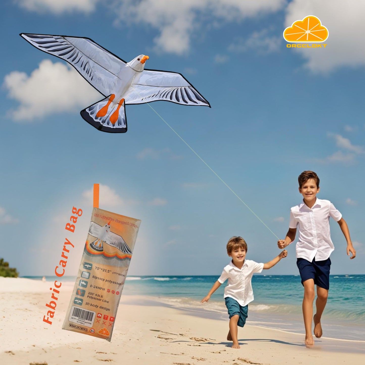 Orgcldkt- 3D Lifelike Style Bird/Eagle Kite, Super Easy To Fly With, Ideal For Kids, Adults, Girls, Boys. Kites For The Beach, G