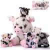 Silipull 5 Pcs Pig Stuffed Animals, 12 Inch Large Plush Mommy Pig with 4 Little Baby in Mother Belly, Gifts for Mothers, Boys an