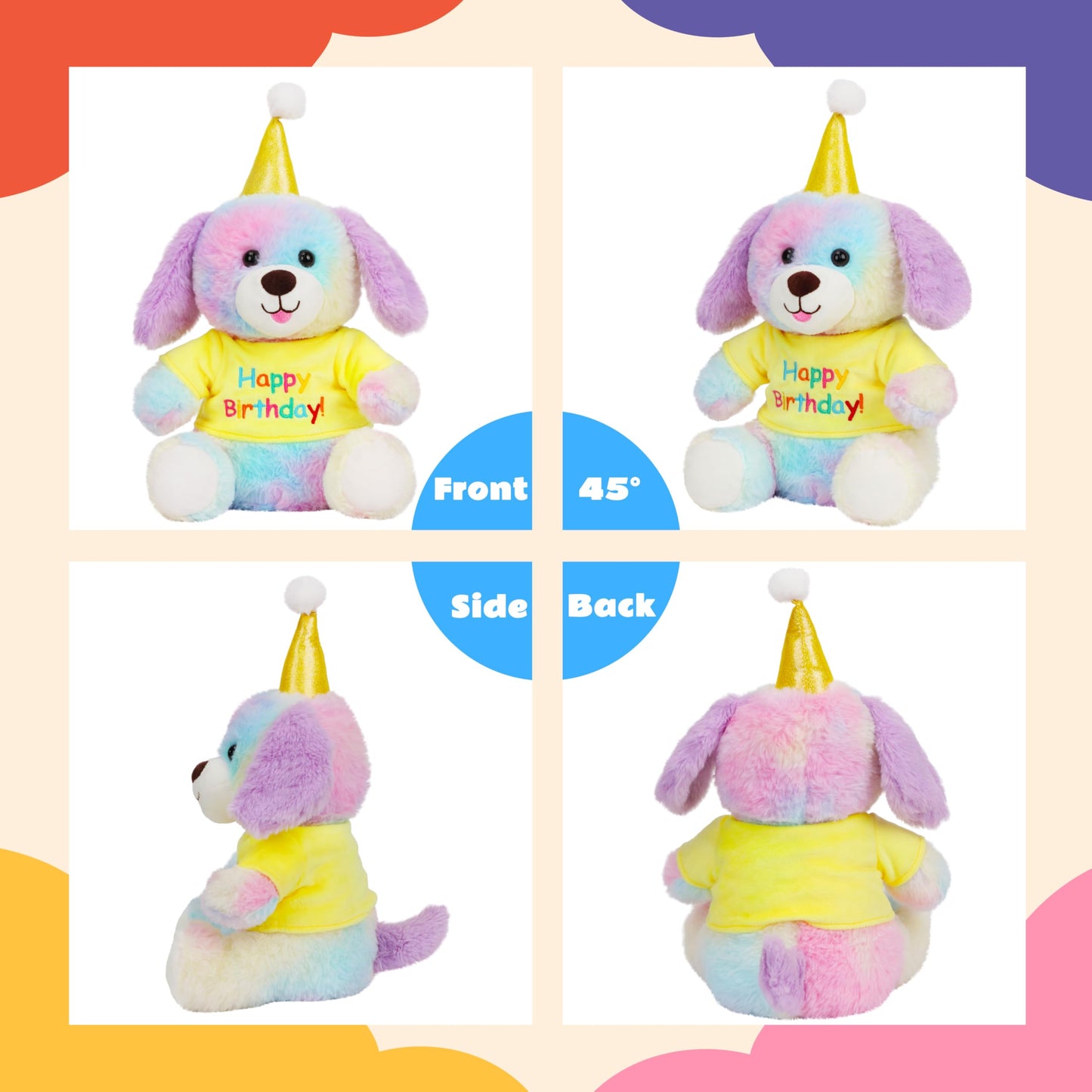 Cuteoy Happy Birthday Dog Musical Stuffed Animal Shaking Singing Dancing Plush Puppy Toy Electric Interactive Animated Plushies