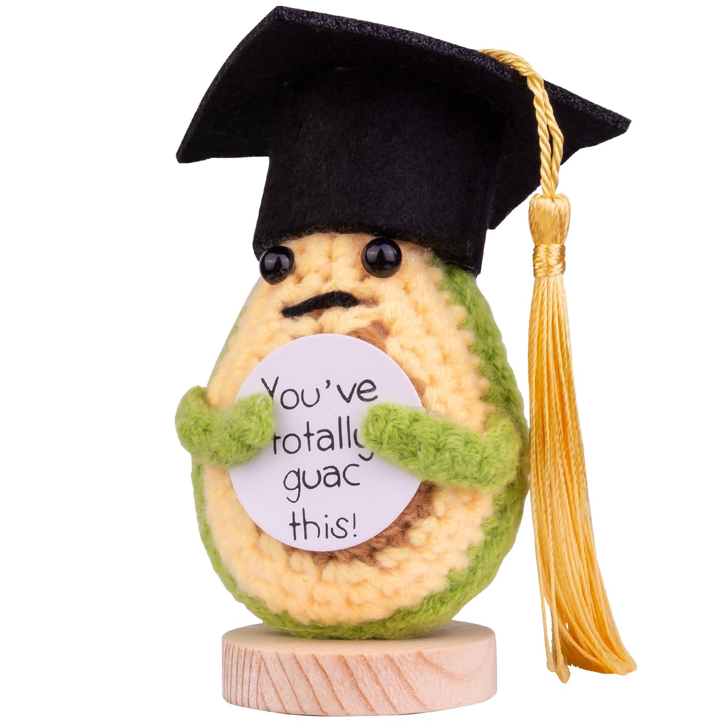 Cofubcad 2025 Graduation Gift Emotional Support Cucumber Graduation Cap Gift, Cute Knitted Crochet Cucumber Doll With Doctoral Hat Toy With Room Decoration(A8)