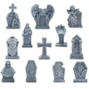 Bbiamsleep 12 Pcs Miniature Tombstones Figurine Mini Resin Tombstones Mini Gravestone Multiple Sizes Style For Mini House Graveyard Scene Diorama Crafts Halloween Decor Accessories, Gray