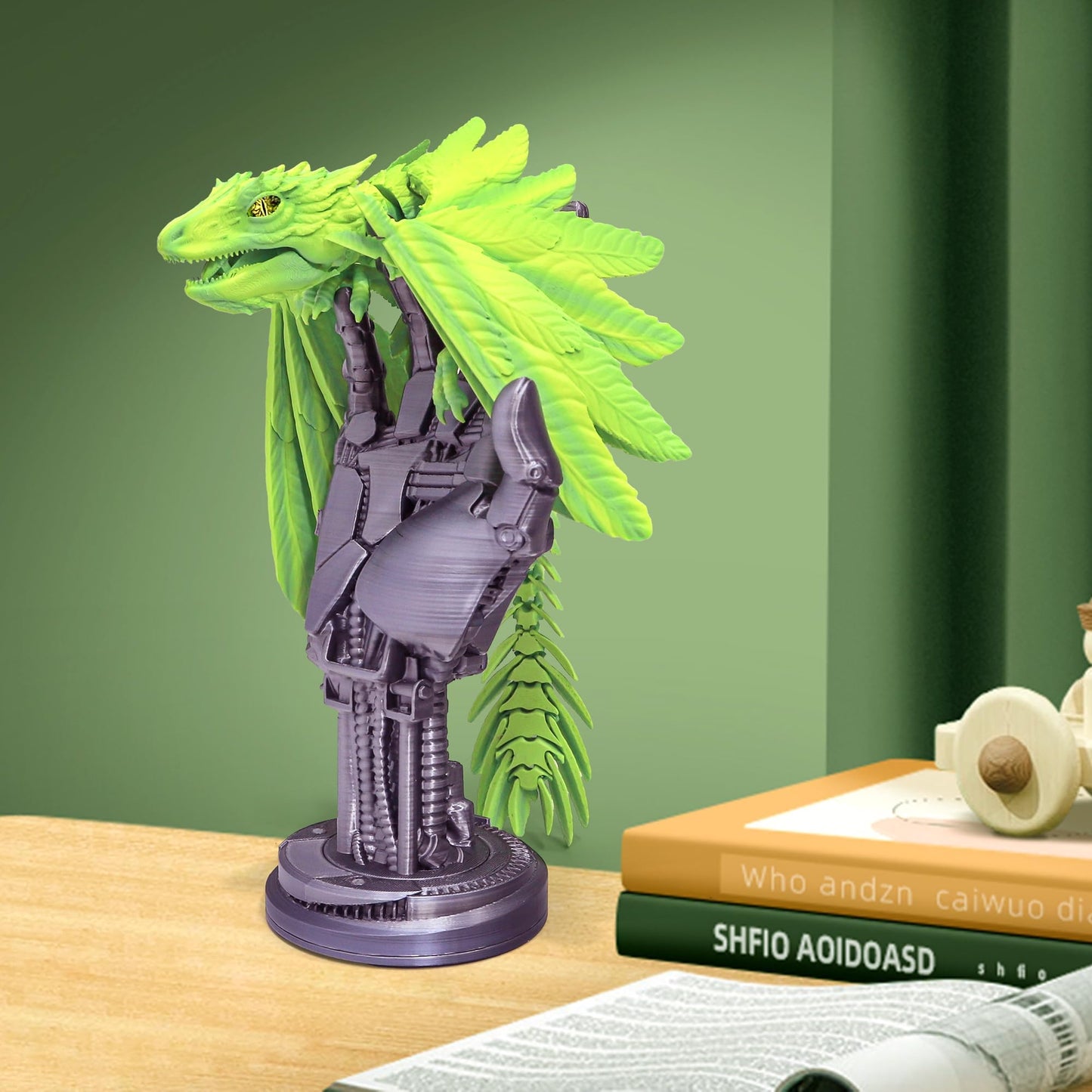 Flavery Feathered Wyvern Dragon - 35Cm/13.7 Inch Large 3D Printed Dragon With Wings, Articulated Animals For Desk Fidget Toy, 3D