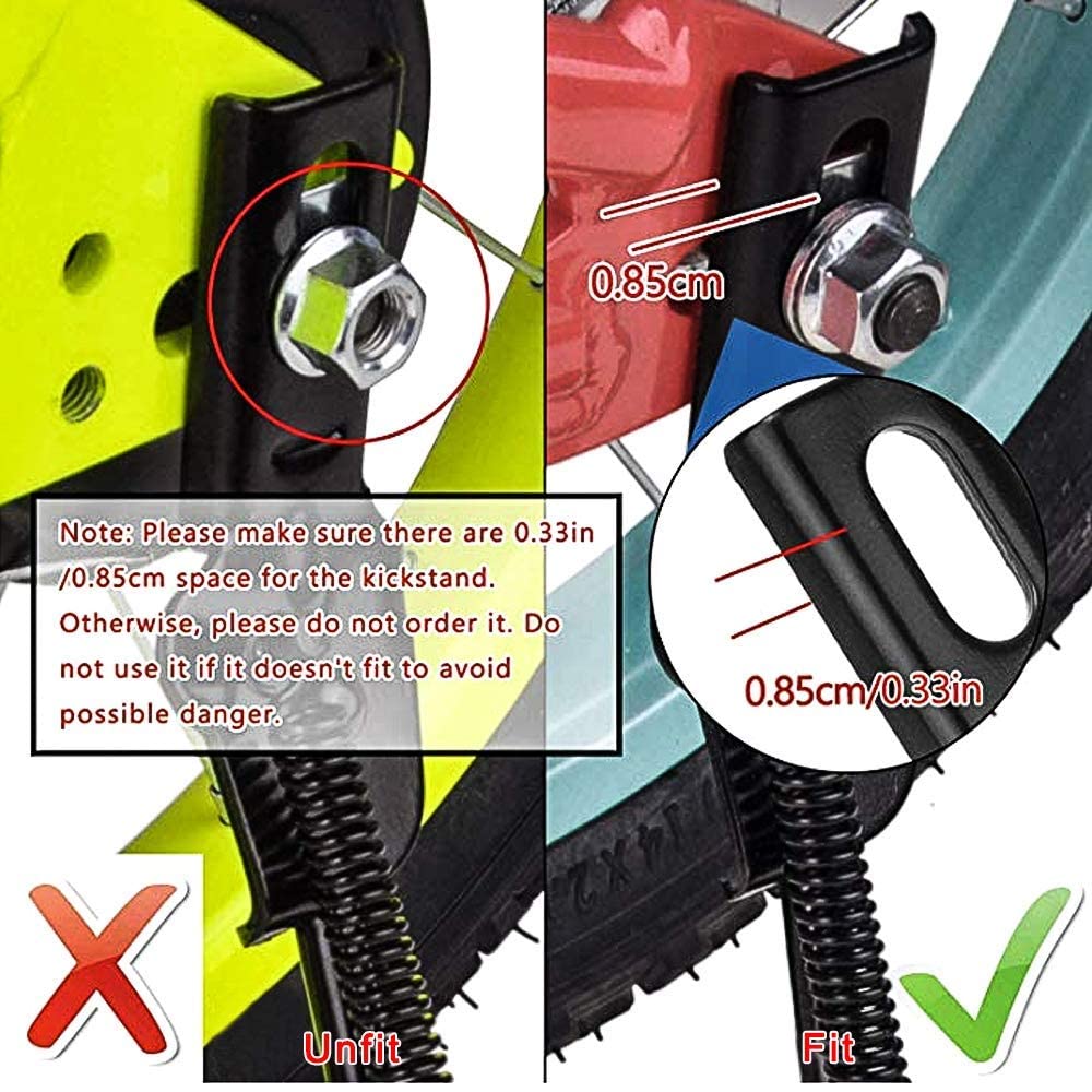 SEISSO Bike Kickstand for Kids Bike Universal Rear Side Bicycle Kick Stand enhanced Steel with Pad Replacement Child Kickstand (For 14 inch Wheel)