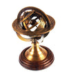 5'' Nautical Brass Armillary Sphere World Globe Rosewood Base Table Decor Gift