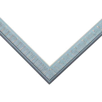 11.25X38.25 Frame Blue Solid Wood Picture Frame Set With Peel And Stick Puzzle Glue Sheets | Interior Depth 0.5 Inches | Rustic