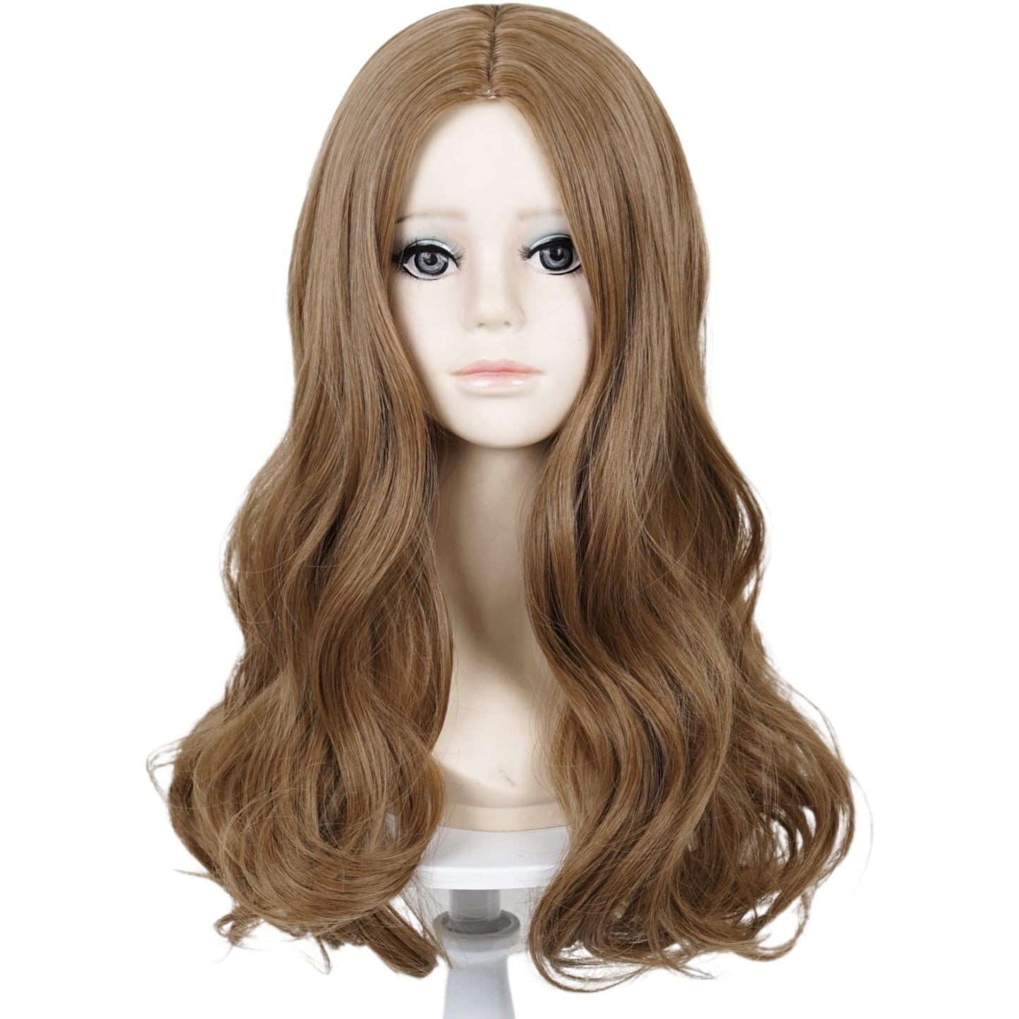 M3Gan Wigs For Kids Girls Long Curly Brown Kids' Creepy Cosplay Wig Child Long Wave Middle Part M3Gan Wig With Hair Net For Toll