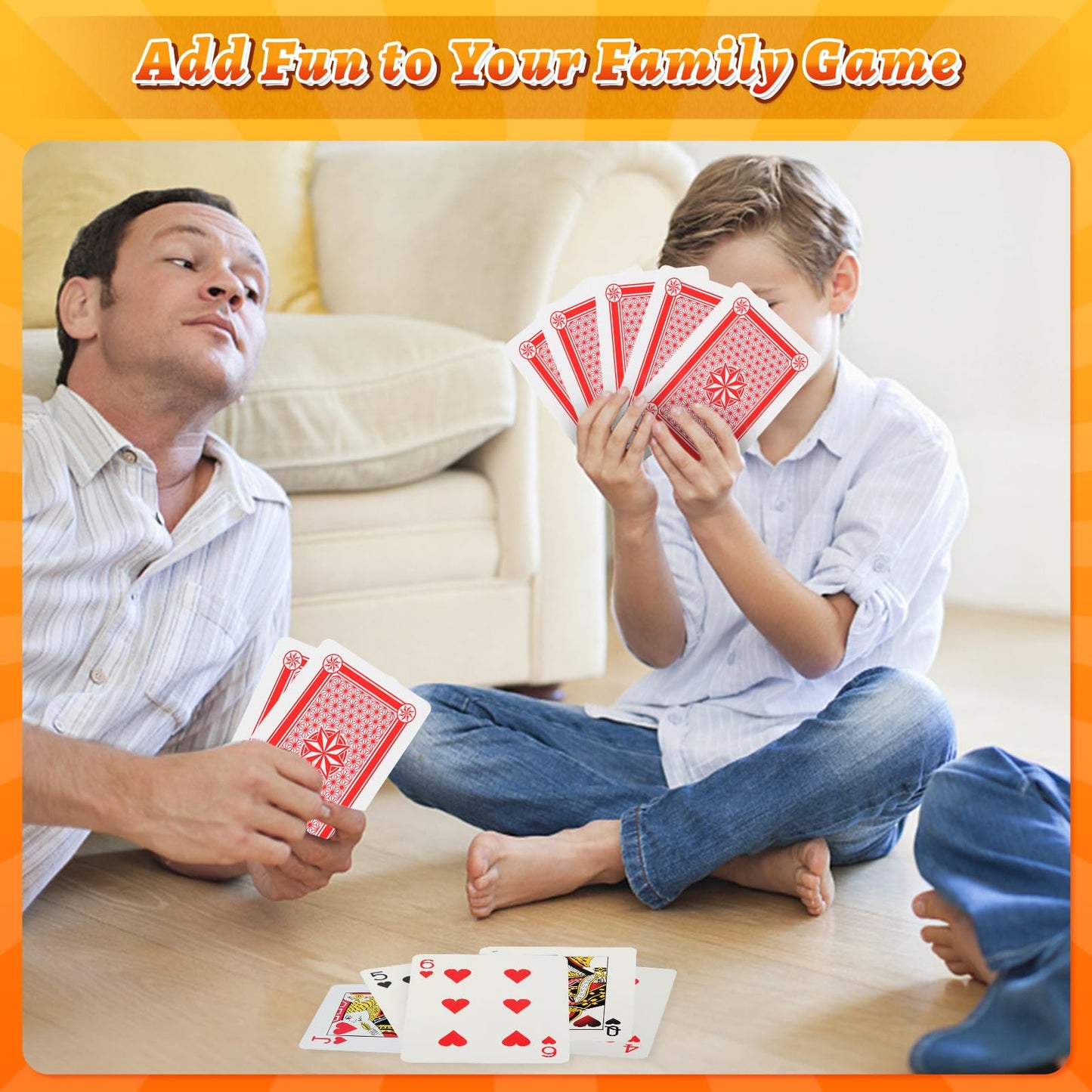 Tooptate Jumbo Playing Cards 5X7 Inches Giant Playing Cards - Large Print Playing Cards With 4 Times Size (54 Cards)