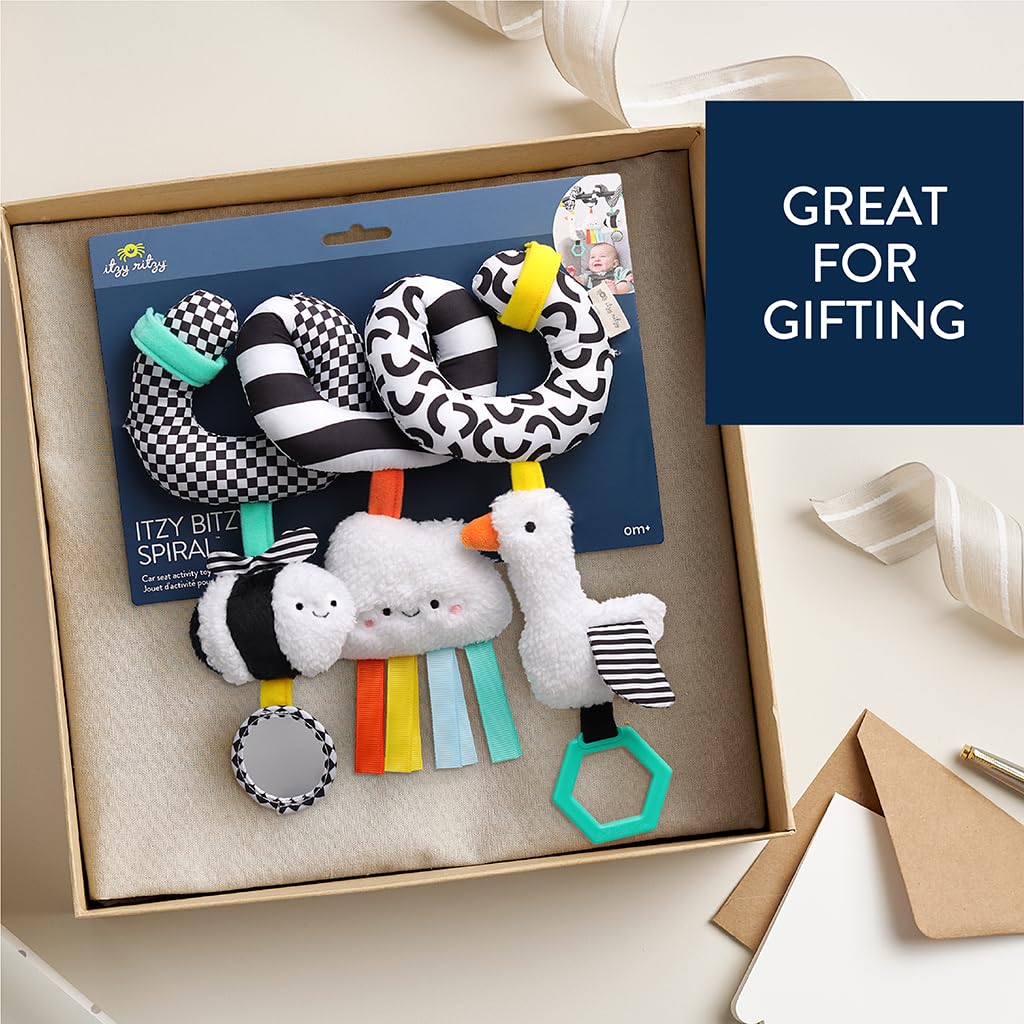 Itzy Ritzy Spiral Car Seat & Stroller Activity Toy - Stroller & Car Seat Toys For Ages 0 Months And Up - Hanging Toys Include Da