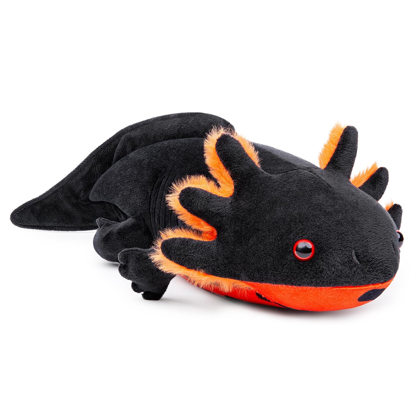 Zhongxin Made Axolotl Stuffed Animal - Super Large 30Inch Black Axolotl Plush Toy, Realistic Cute Black Reptilian Toys Real Plus