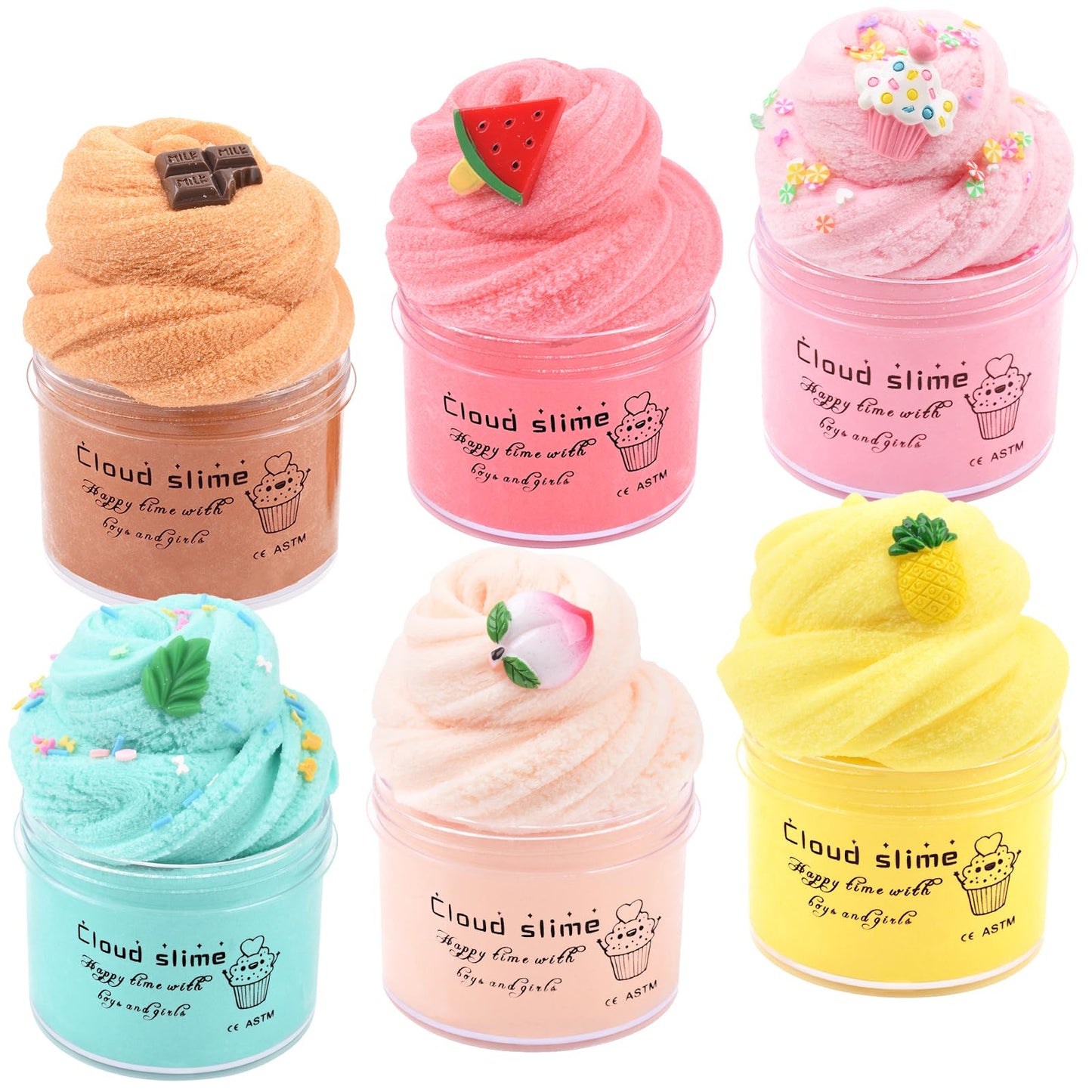 Christmas Cloud Slime Pack, Slime Kit For Girls Ages 5-12,Slime Party Favors For Kids,Soft And Non Sticky