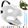 Seenelling 2 Pcs Hard Plastic Dinosaur Mask with Paints Blank DIY Dino Mask for Christmas Halloween Mask Costume Gift