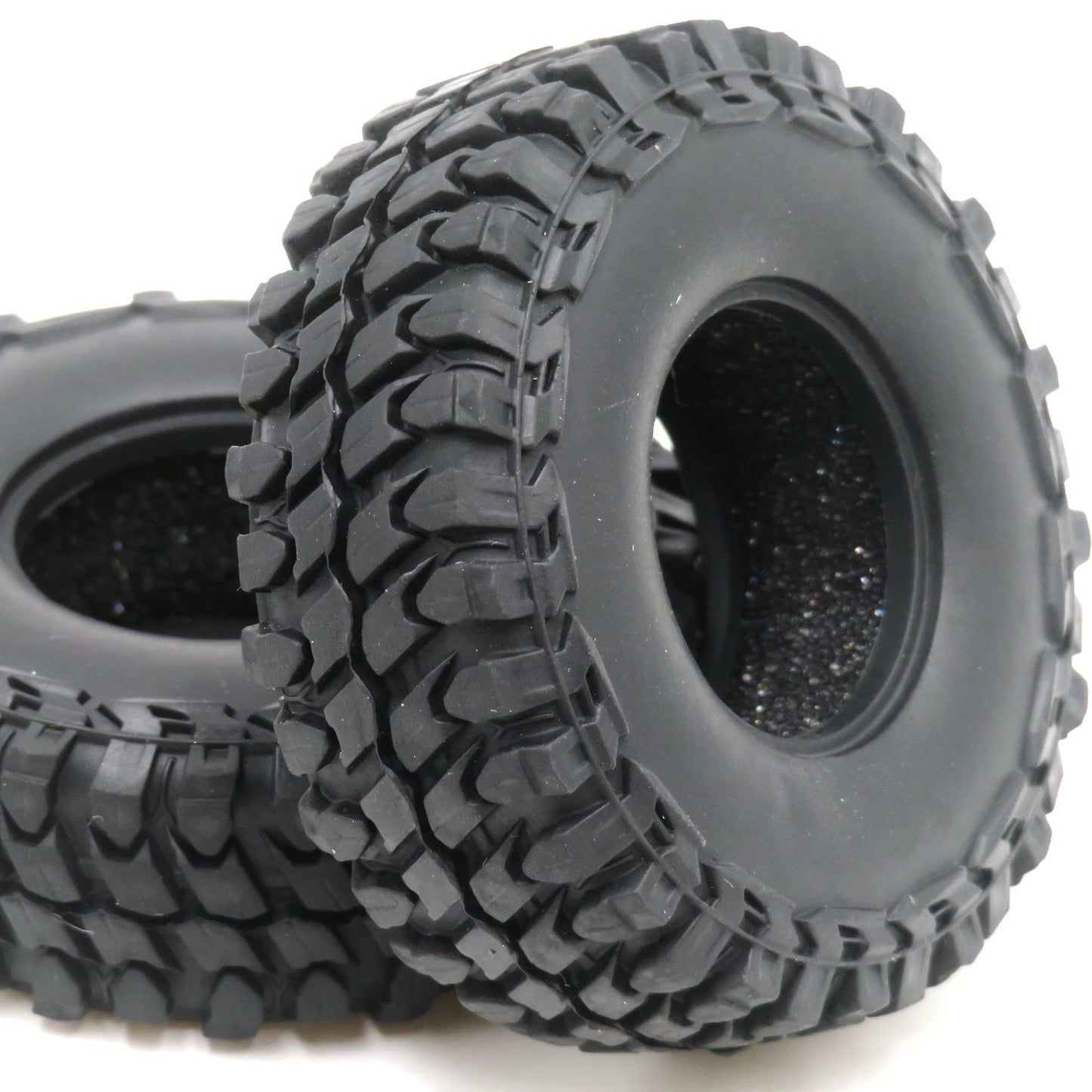 24pcs RC 1.0 Crawler Mud Tire Soft Tyre Height 55mm/2.16inch fit for 1/24 beadlock Wheels Rims