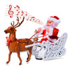 Puppy Go Santa Claus Doll Elk Sled Toy, 2024 Christmas Universal Electric Car Pulling Cart With Music, Running Walking Riding Re