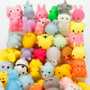 KINGYAO 40 Pack Squishy Toys - Multi-color Kawaii Animals, Party Favors & Stress Relief for Kids Ages 4-12, Fun Goodie Bag Stuffers