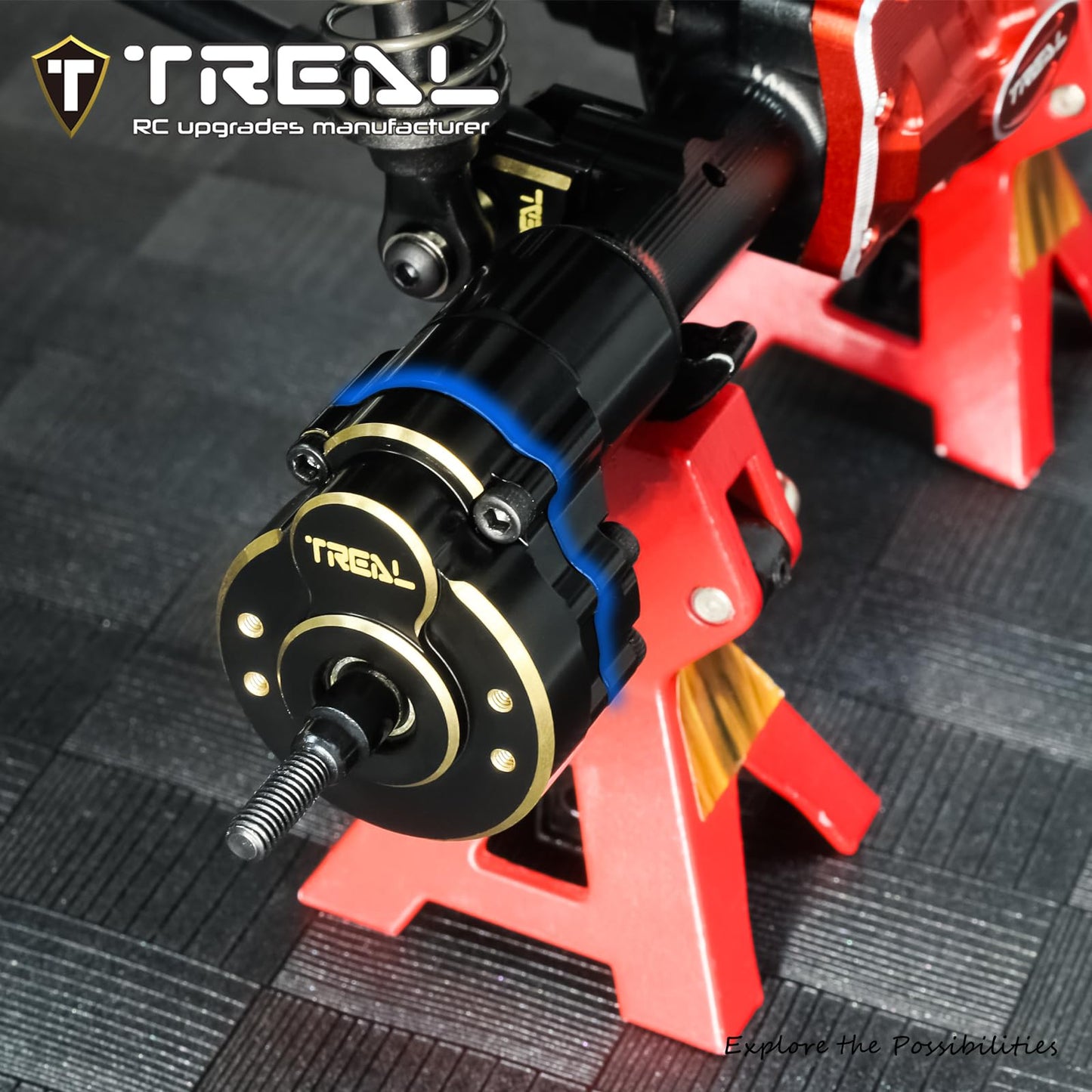 Treal Brass Outer Portal Covers 42G/Pc Heavy Weight Compatible With Trx-4/Trx-6 Black