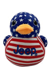 Jeep Text Logo Stuffed Animal Plush Duck - Perfect Enthusiasts | You'Ve Been Ducked (Stars & Stripes, Small)