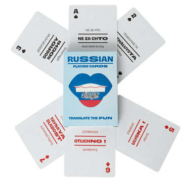 Russian Lingo Playing Cards | Travel Flashcards | Learn Russian Vocabulary In A Fun & Easy Way | 52 Essential Translations
