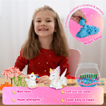 Unicorn Toys Kids Terrarium Kit With Led Night Light & Remote Diy Arts And Crafts Science Kits Dinosaur Toys For Girls Boys 4 5 6 7 8 9 10 11 12 13 Year Old Birthday Christmas Gifts