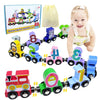 Toddlers Toy For 1 2 3 Years Old Boys Girls, 12 Magnetic Wooden Animal Digital Train Set With Storage Bag,Montessori Toys For 2-