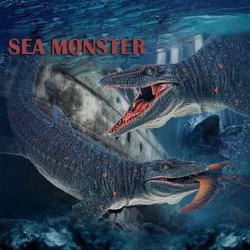 Gemini&Genius Mosasaurus Toys With Movable Jaw With Pterosaur Toy For Kids, Realistic Mosasaurus Dinosaur Toys, Dino Toys,Play &