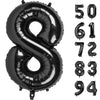 8 Balloon, Black Number Balloon 40 Inch, Black Birthday Decorations, 8 18 28 38 80 Birthday Balloons, 8Th Black Party Supplies,