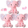 Zomiboo 3 Pieces Elephant Stuffed Animal 8 Inch Baby Stuffed Elephant Animal Plush Toy Gift Baby Girl Boys Bed Decor (Lovely Sty