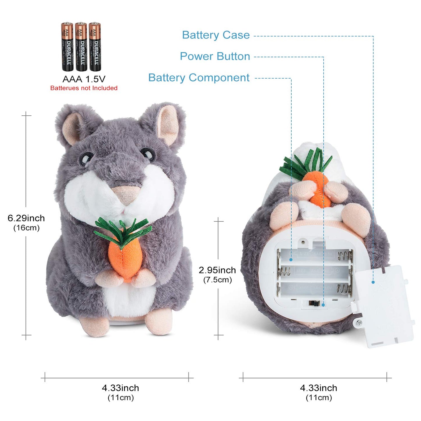 Ayeboovi Toys For Kids Baby Toys Talking Hamster Repeats What You Say Autism Toys Fun Toys Talking Toy Repeating Hamster Toy For