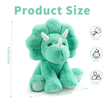 Hideekoog Triceratops Stuffed Animal Toys 8.5 Inch Soft and Cuddly Triceratops Plush Animals Toy Cute and Realistic Stuffed Animals Gifts for Boys and Girls Soft Toy for Kids
