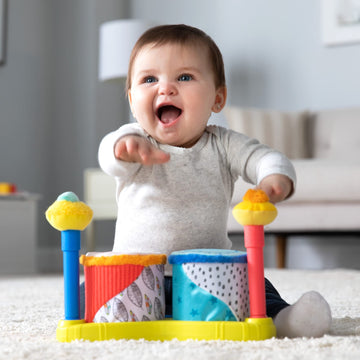 Lamaze Squeeze Beats Drum Set - Colorful Baby Musical Toy with Animal Sounds - Ages 12 Months and Up - Multi - Model L27472