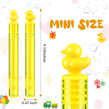 Foilswirl 50 Pcs Duck Bubbles Party Favors For Kids Yellow Duck Mini Bubble Wand Blowing Sticks Bulk For Summer Birthday Party S