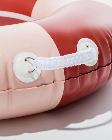 Business & Pleasure Co. Classic Pool Float - Vintage Inflatable Pool Ring For Adults - Riviera Pink - L/Xl