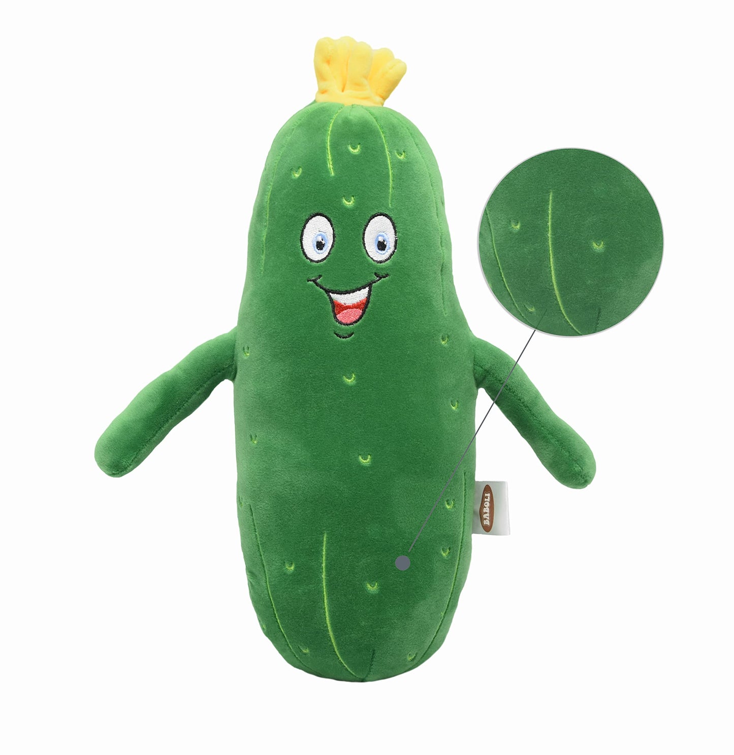 Baboli Adorable Pickle Stuffed Animal Cucumber Plush Plant With Smile Face And Yellow Corolla Pretty Cute Plushie Toy Gift For Any Pickle Lover 12 Inches (Smiling-L)