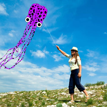 Mint'S Colorful Life Octopus Kite (Purple Spotty&Green&Red)