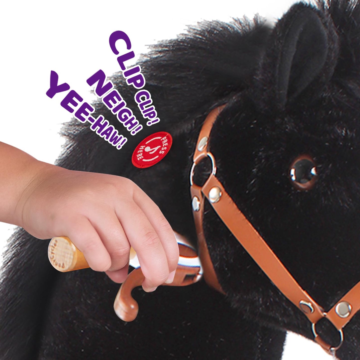 Ponycycle Kids Ride Horse Riding Horses For 3-5 Years Old Horse Ride On Toy With Brake(30' Height/Size 3 Classic Model U) Children Ride-On Pony With Wheels Plush Giddyup Boys & Girls Gifts Ux326