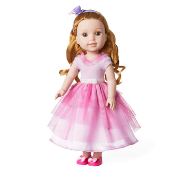 American Girl WellieWishers 14.5" Doll Outfit Set, Pink Teacup Headband & Ballet Flats, Ages 4+ Model HNX37