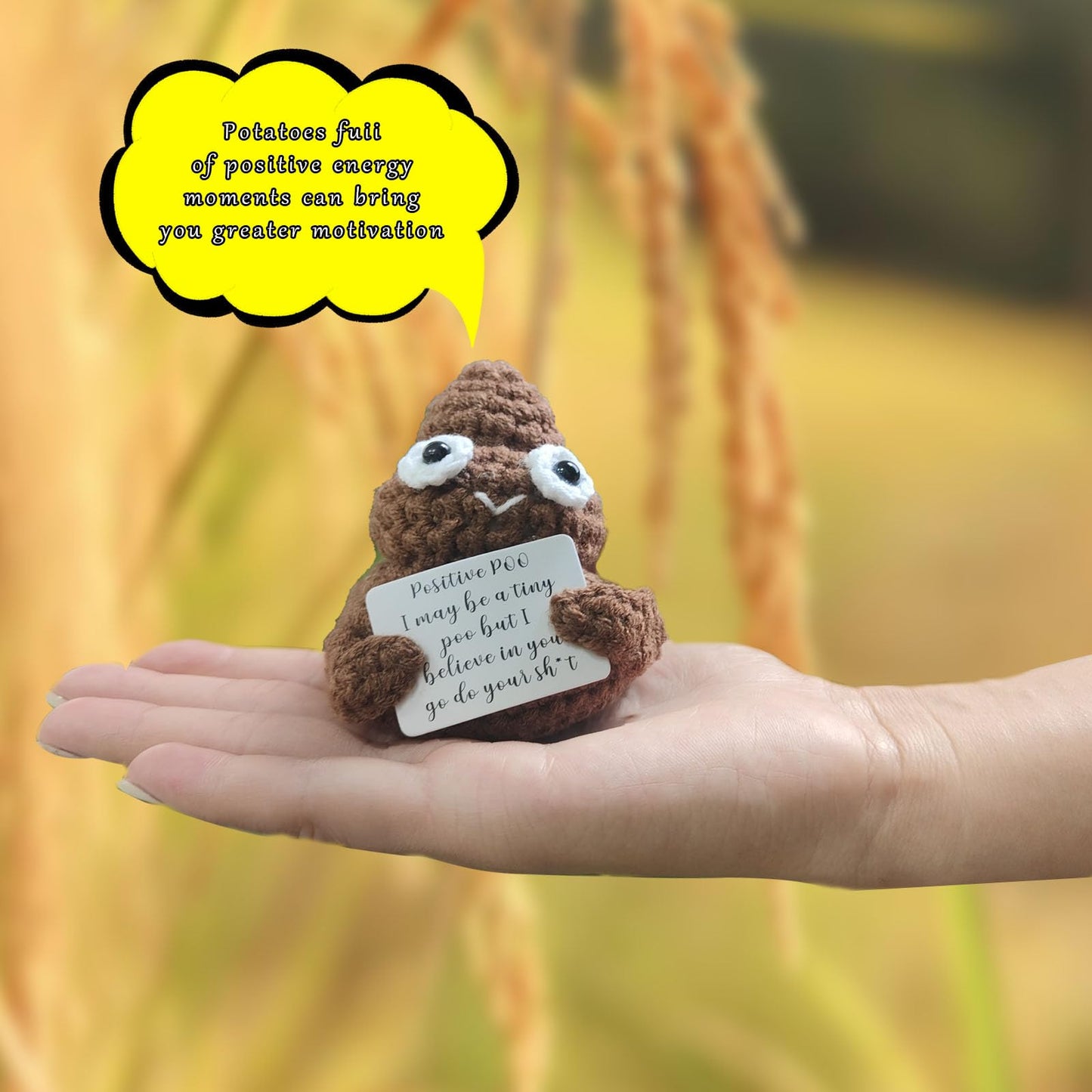 CARAFAST Funny Mini Positive Poo - Cute White Elephant Gag Gift for Birthdays, Ideal for Parties and Fun Celebrations