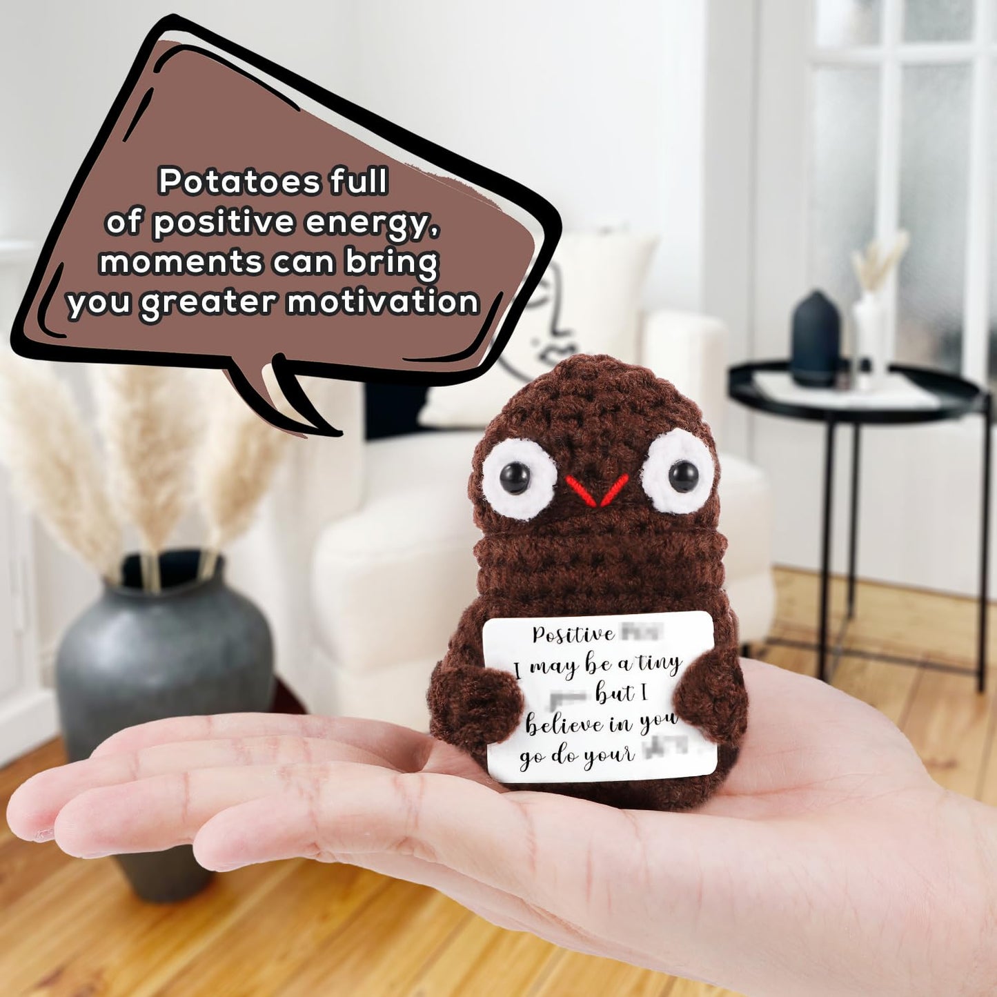 Toymis Mini Positive Poo Pocket Hug, 3.3Inch Interesting Knitted Wool Poo Doll Creative Cute Inspirational Poo Doll For Birthday Gifts Party Decoration Encouragement