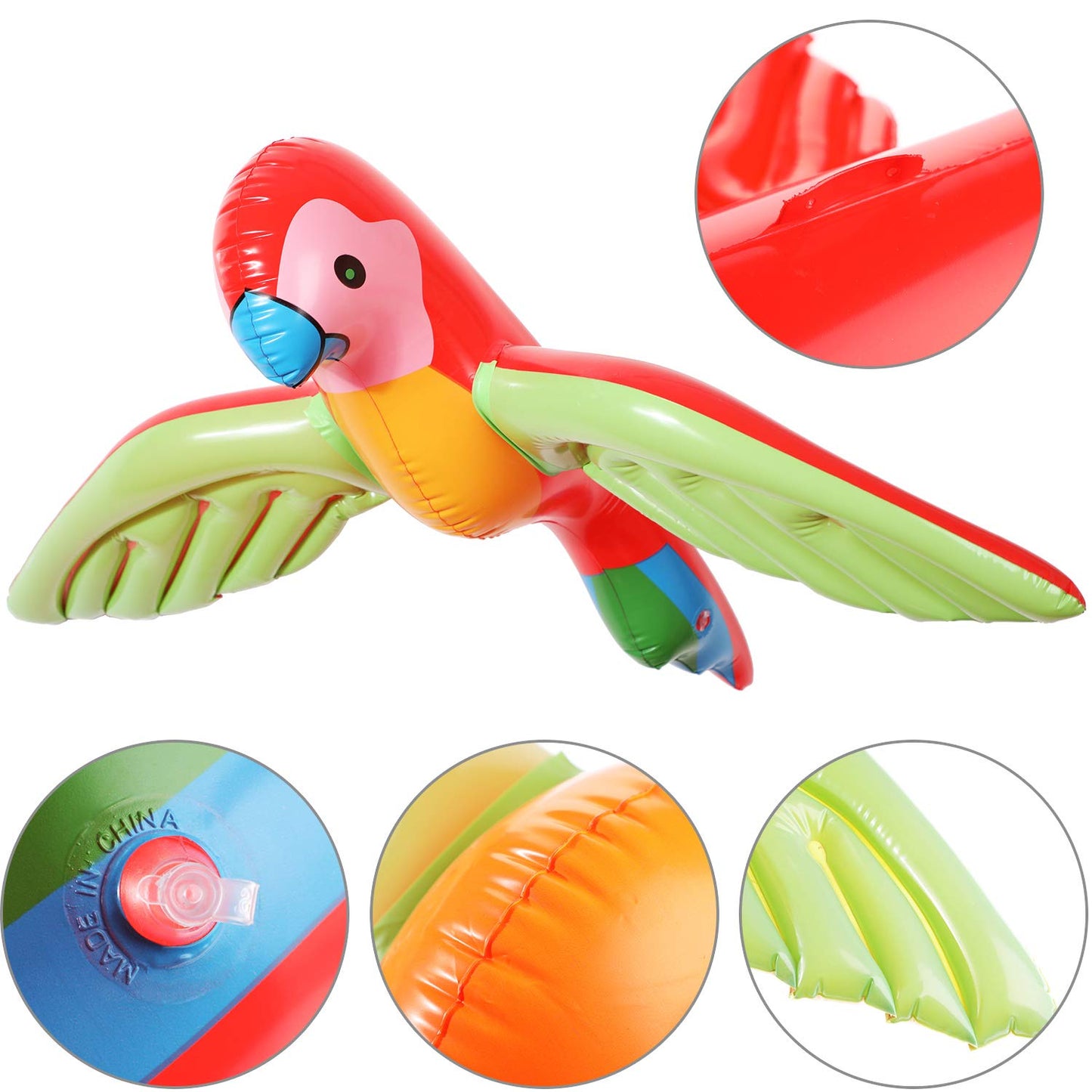 Meekoo 4 Pieces Inflatable Flying Parrot Inflatable Parrot Decorations For Tropical Party Gift Luau Decoration Pool Prop, 29.5 X 23.6 Inches