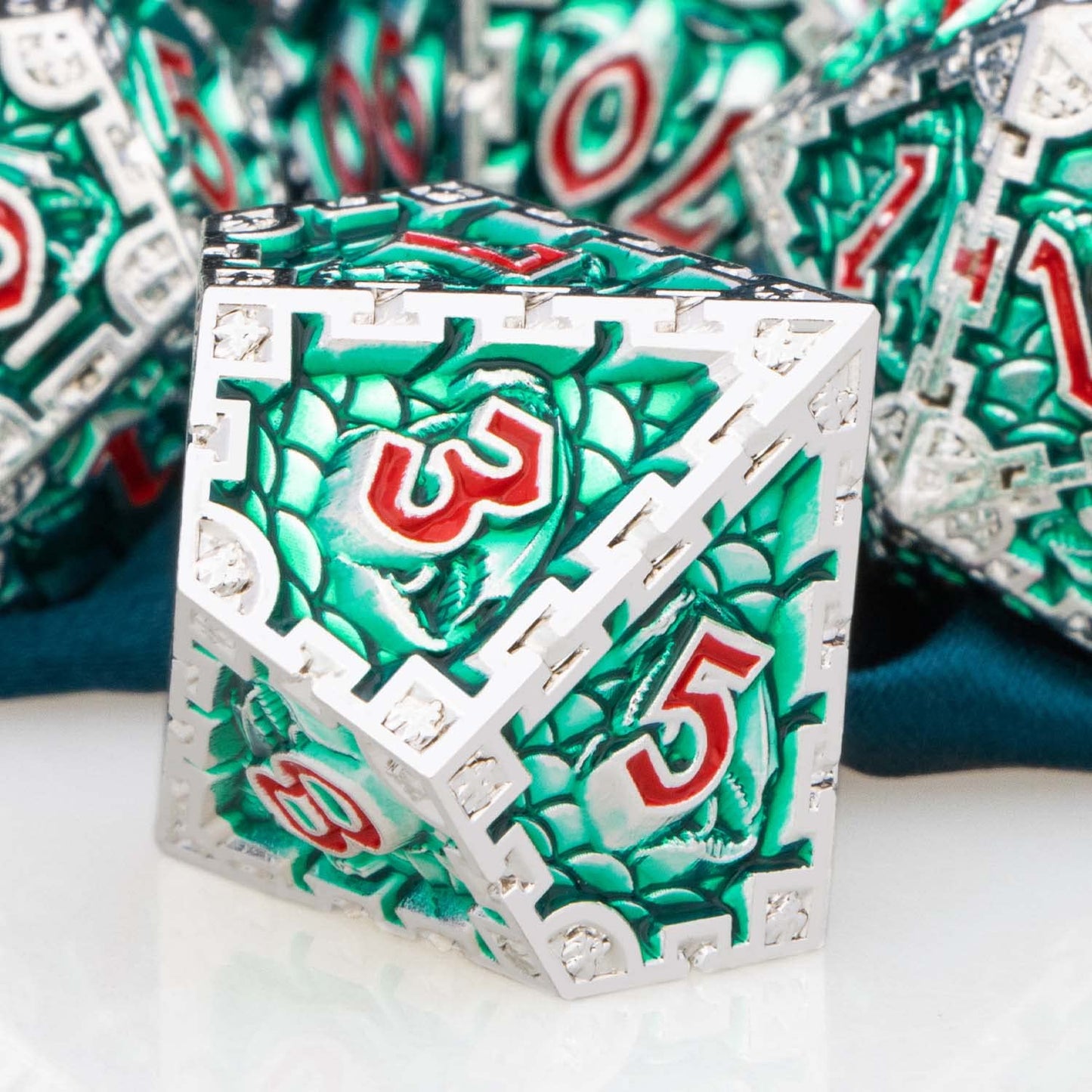 DND Metal Dice Set ARUOHHA Dungeons and Dragons Dice with Gift Box,D&D Dice Set D + D Large Polyhedral Dice for Pathfinder RPG B